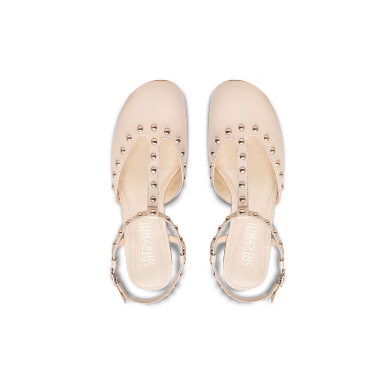 Sapatilha Copenhagem de Couro Beige Biscuit