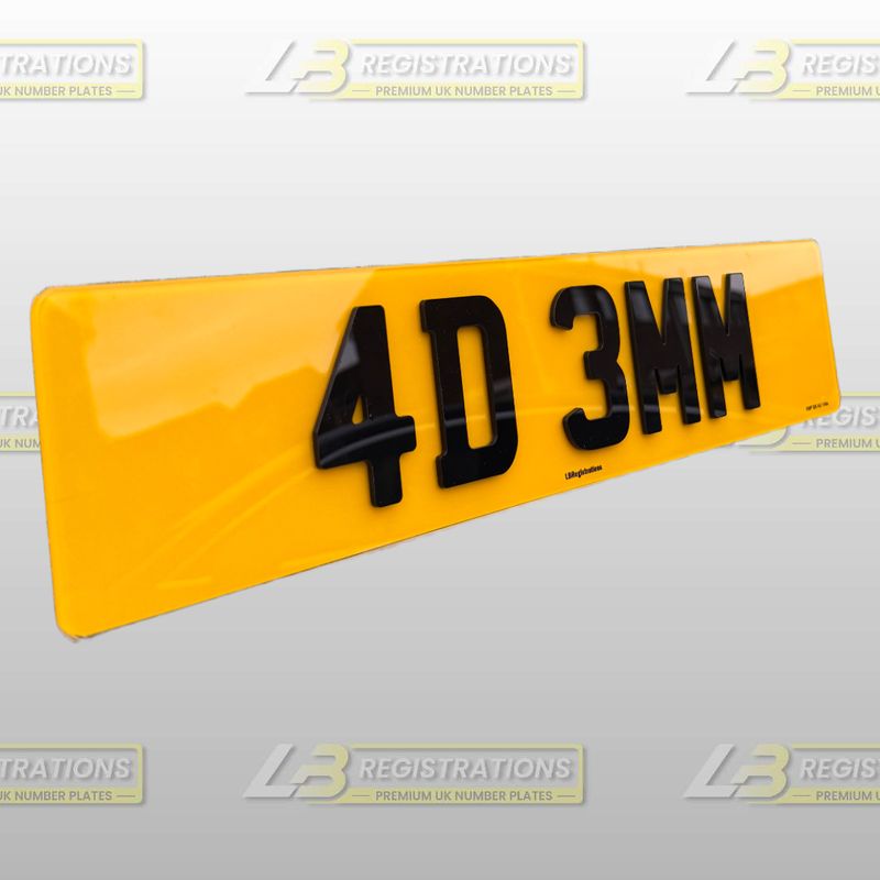 Premium UK 4D 3mm Laser-Cut Number Plates (Front & Rear Set)