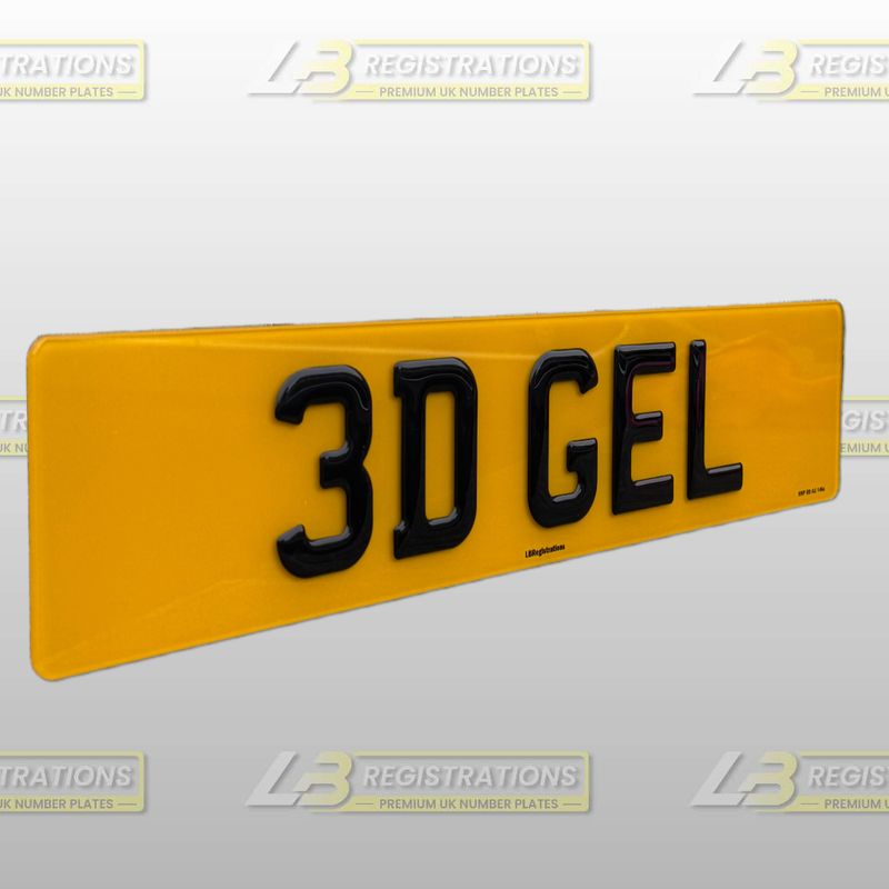 Premium UK 3D Gel Resin Number Plates (Front & Rear Set)