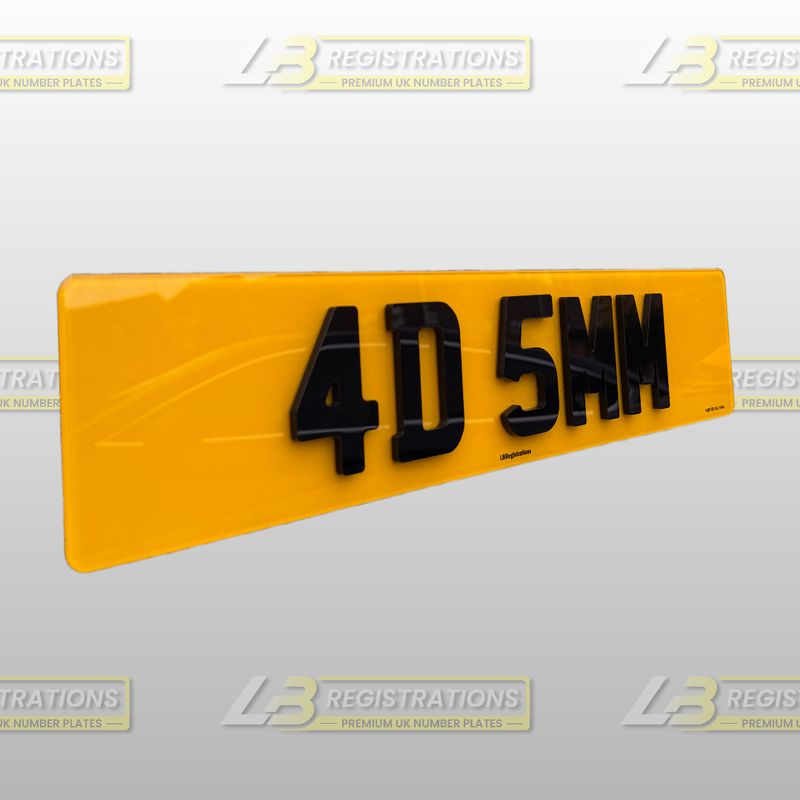 Ultra-Premium UK 4D 5mm Laser-Cut Number Plates (Front & Rear Set)