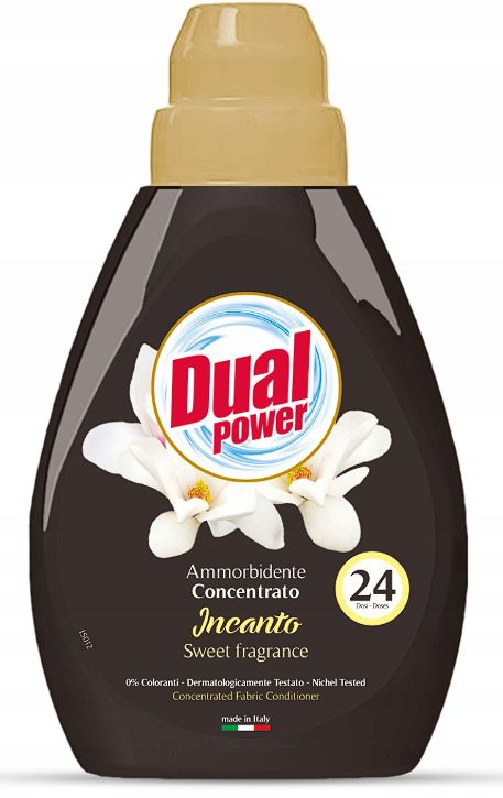 DUAL POWER Płyn do płukania tkanin 24 PRAŃ, 600 ml Słodki zapach