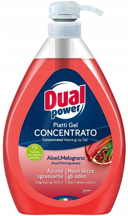 Dual Power Płyn do mycia naczyń 1 L Aloes i granat | formuła odtłuszczająca