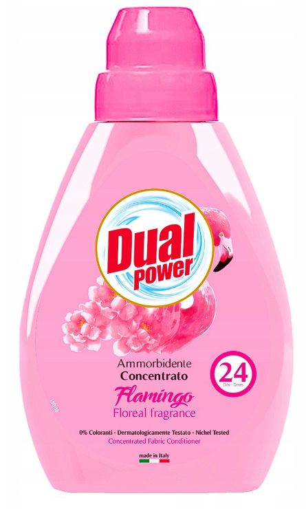 DUAL POWER Płyn do płukania tkanin 24 PRAŃ, 600 ml Kwiatowy zapach