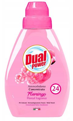 DUAL POWER Płyn do płukania tkanin 24 PRAŃ, 600 ml Kwiatowy zapach