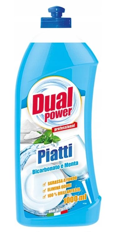 Płyn do mycia naczyń Dual Power miętowy 1L | Skuteczne odtłuszczanie