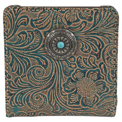 23055674W Ladies Midi Wallet Embossed with Concho