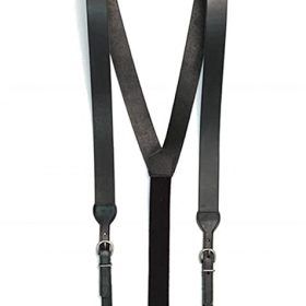 N2712201 Black Leather Suspenders
