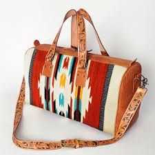 ADBG870E Tooled Saddle Blanket Duffle Bag