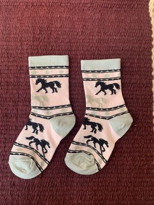 Kids 3472K Pink Running Horses Kid's Attitude Socks