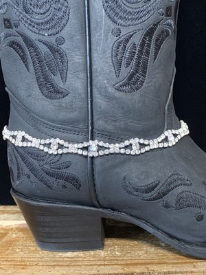 BBR-14-2 Scalloped Rhinestone Boot Bracelet