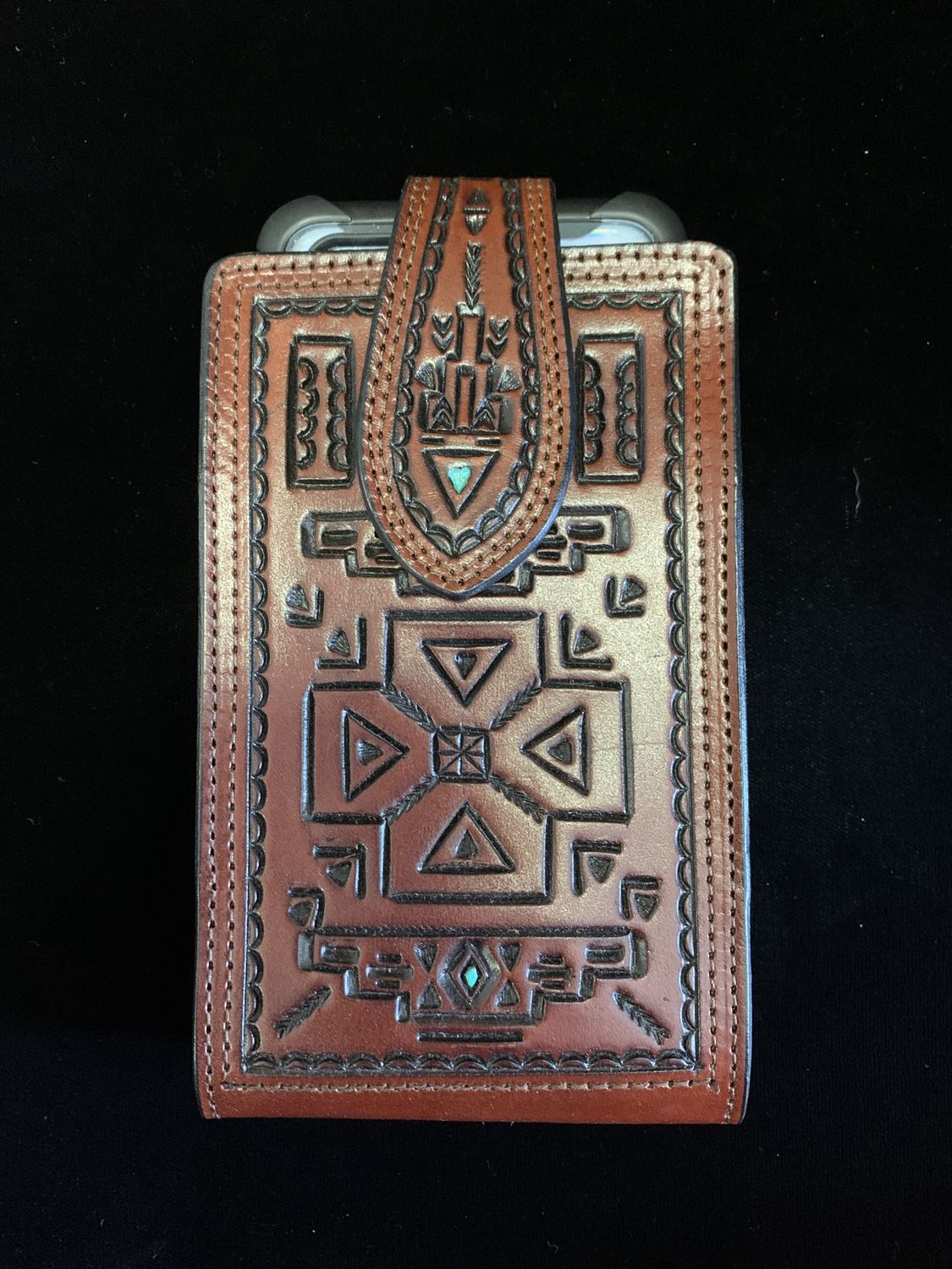 CP-05 Leather Aztec Cell Case - Store - Western Outfitters AZ