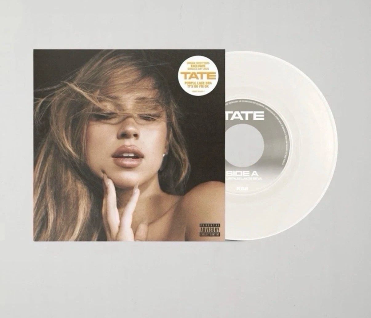 Tate McRae Purple Lace Bra/ It's ok I'm ok Urban WHITE 7'