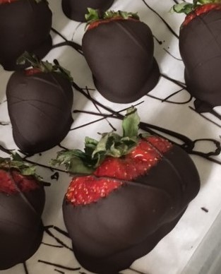 12 Milk or Dark or Assorted Milk and Dark Chocolate Covered Strawberries.  White also available