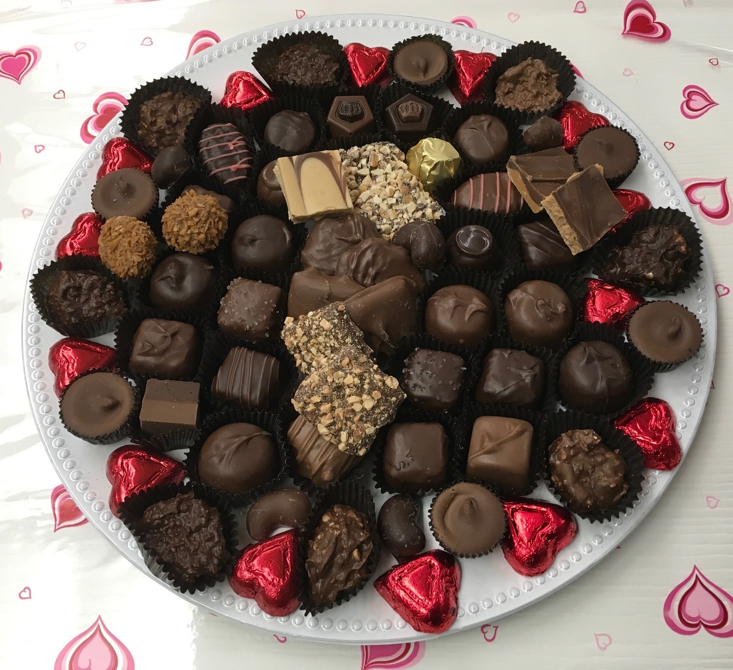 Love You 3 Lb Tray Assorted Milk and Dark Chocolates
