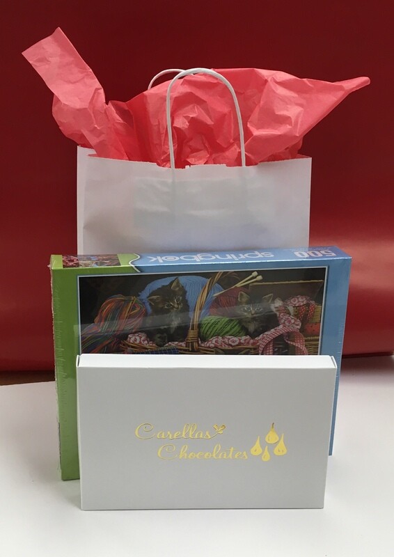 Drive up Package 3.  500 Piece Puzzle, 1 Pound Box of Assorted Chocolates.  Scene of puzzle may vary.