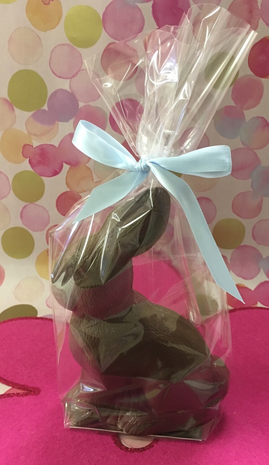 Large Hollow Hairy Bunny with bow.