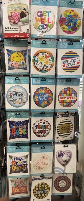 Helium Balloons Selection 1.   Get Well, Retirement, Good Luck, Your the Best, Thank you, Your Awesome, Grandpa, Grandma, Mom, Age is Attitude.