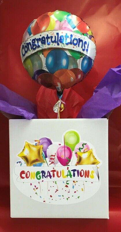 Congratulations! Balloon in a Box - add some Chocolates or "Bring your own Gift"