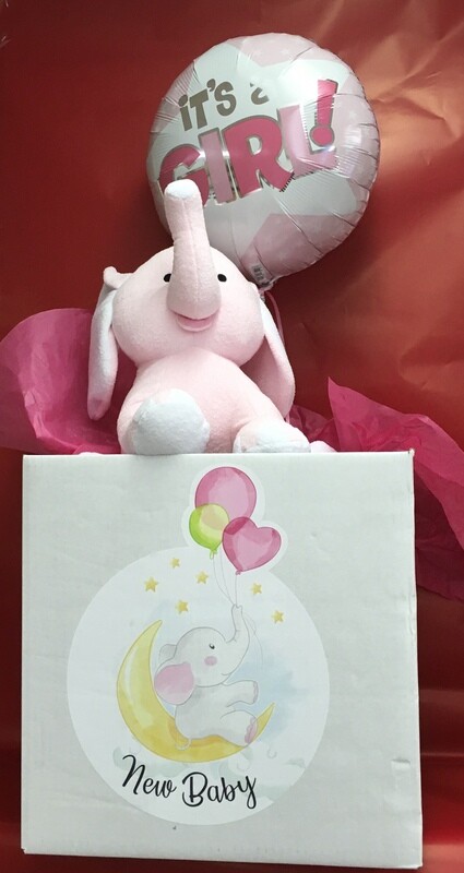 "New Baby" Balloon in a Box - add some Chocolates and Candies to your box!