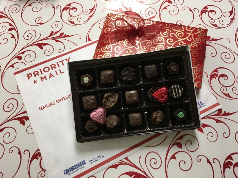 Valentine's Assortment with solid chocolate foiled hearts