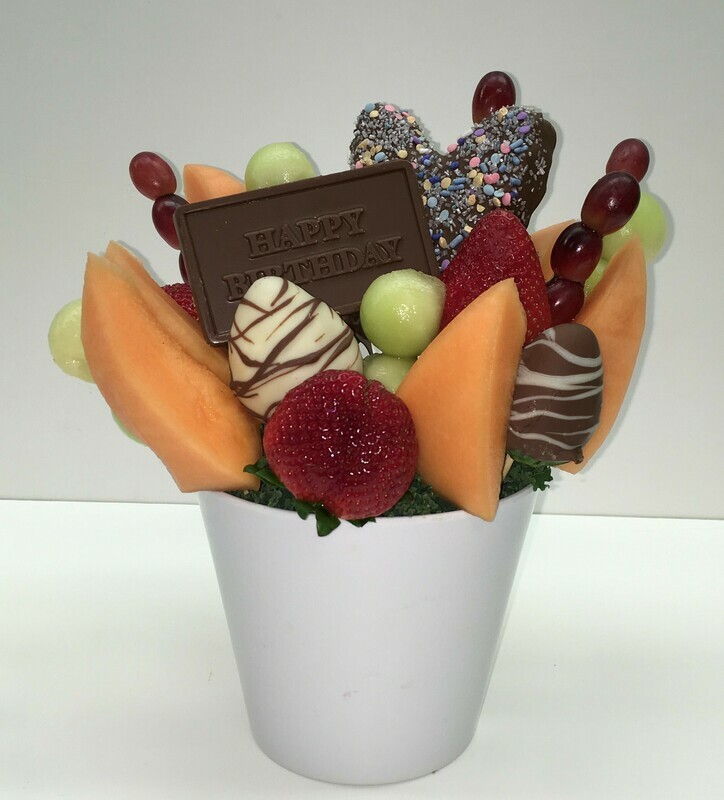 Butterfly Birthday with a Carella's Chocolate "Happy Birthday"  or a "Thank You" Bar.   Milk or Dark available.