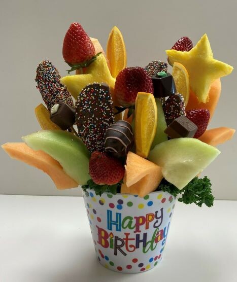 Happy Birthday Bouquet with Chocolates.