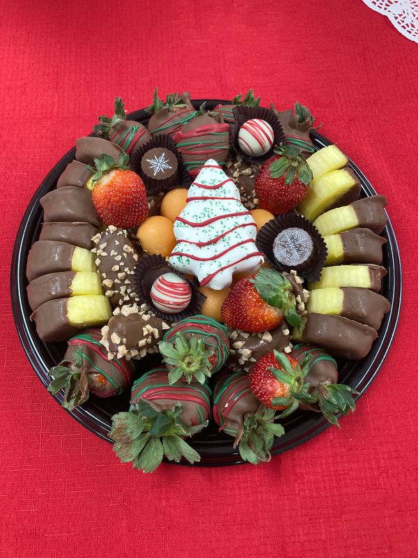 Christmas Fruit tray featuring the LIttle Debbie Tree
