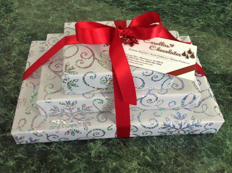 Triple Red, 1 Lb. Assorted Chocolates, 1/2 Lb. Truffles, 1/3 Lb. Mini Pretzels Asst. Wrapped w/Bow