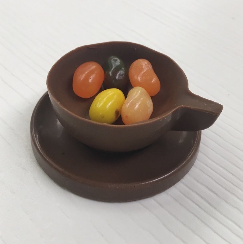 Set of 4 Expresso Cups.  Chocolate Expresso/Tea Cup.  Peanut &amp; Gluten Free (jelly beans not included). 10 day pre orders over 50