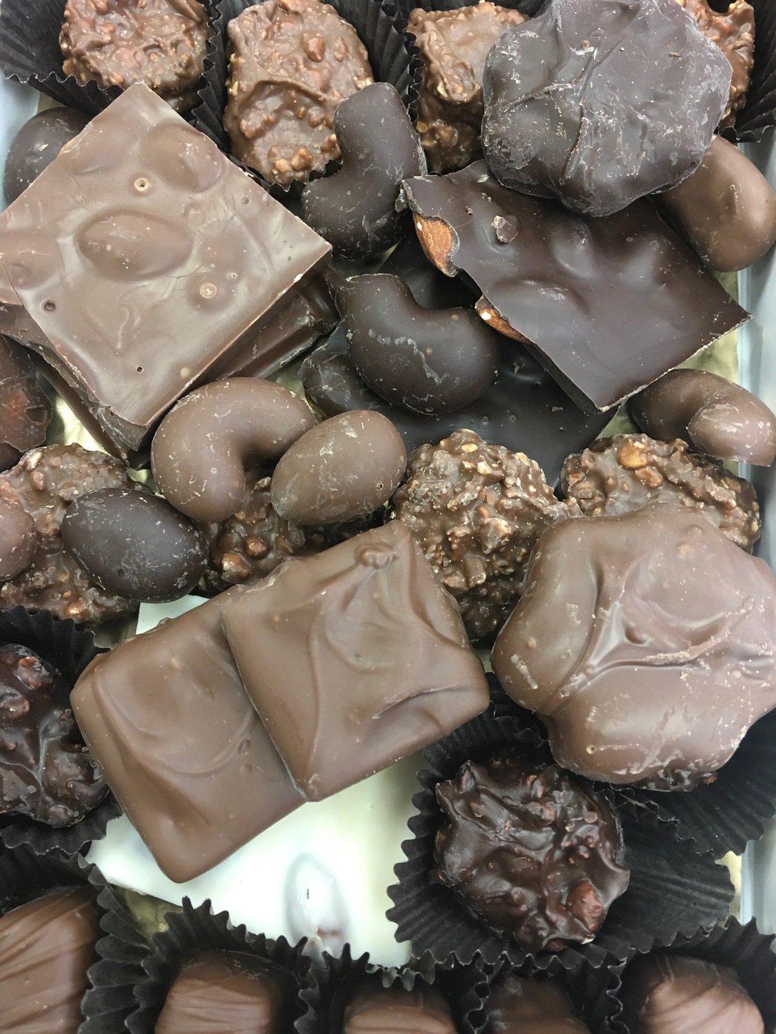 Hard and Chewey Assorted Chocolates Milk and Dark. Choose Size