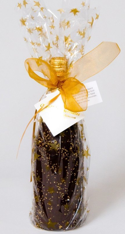 F - Martinelli's Sparkling Cider Chocolate Covered and wrapped in designer paper