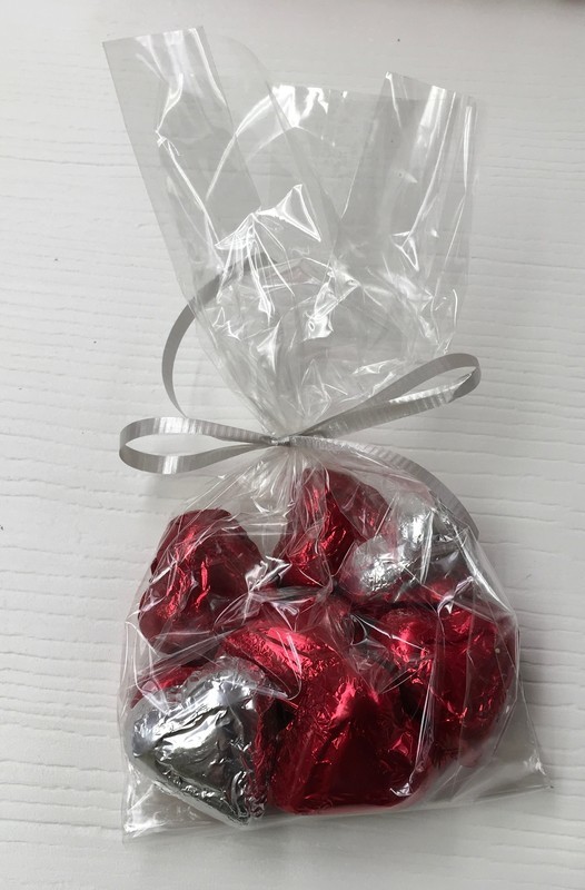 F - Bagged Foil Hearts Milk Chocolate (10 in bag)