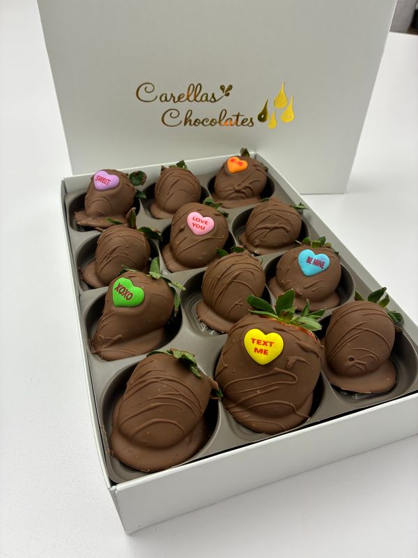 Happy Valentine's Day or any Day Berries! Available in Milk, Dark or White or Assorted.