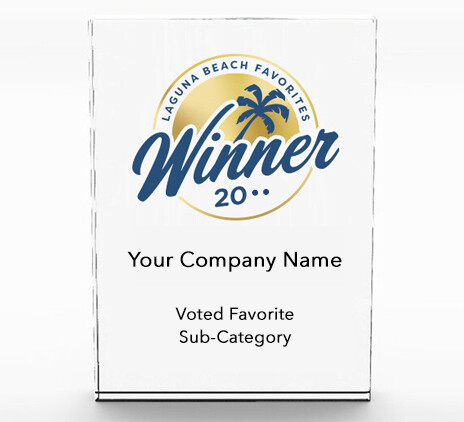 Laguna Beach Favorites Winner&#39;s Acrylic Block Award - Rectangle