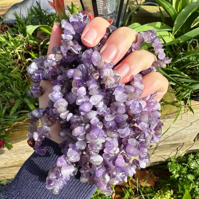 Chevron ametist armband – lugn &amp; klarhet