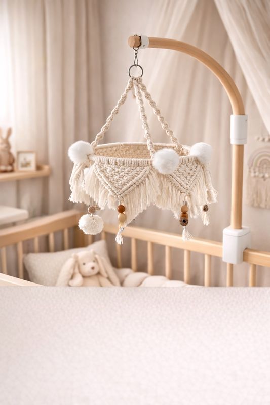 Mobile macramé douceur de fleurs