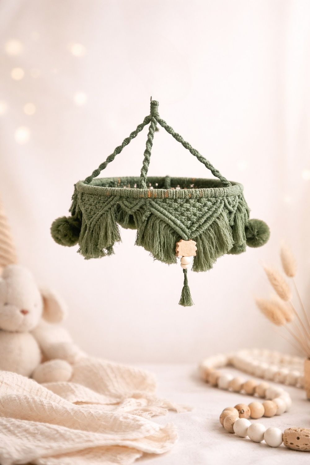 Mobile macramé ourson