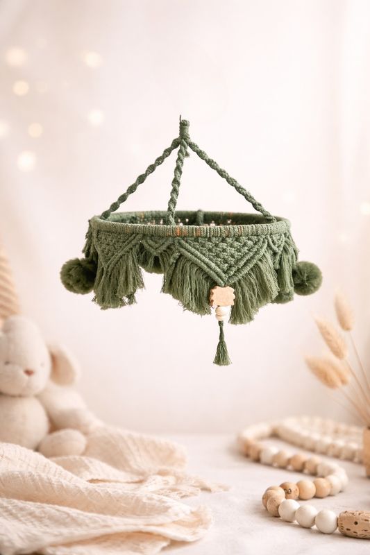Mobile macramé ourson