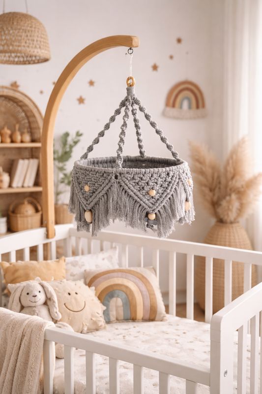 Mobile macramé petit éléphant