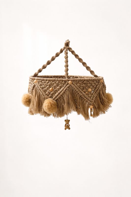 Mobile macramé ourson