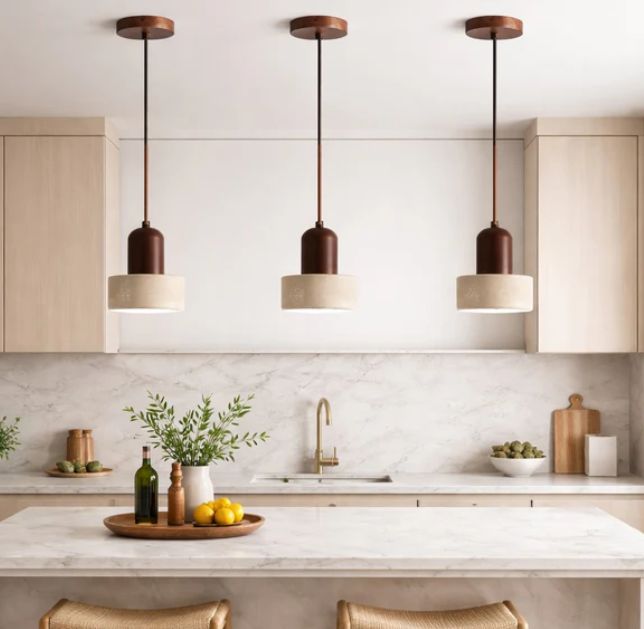 Lustre en mélange de pierre