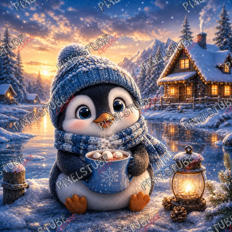 Pinguins süße Winterzeit Pinguins süße Winterzeit