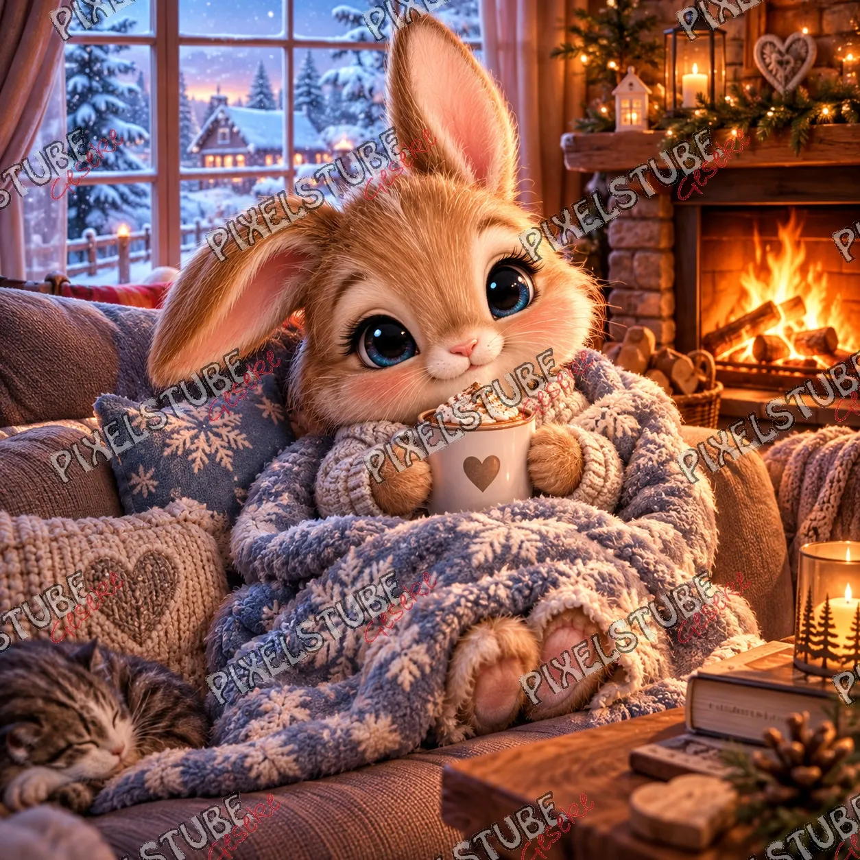 Häschen im Winterwohlfühlmodus Häschen im Winterwohlfühlmodus