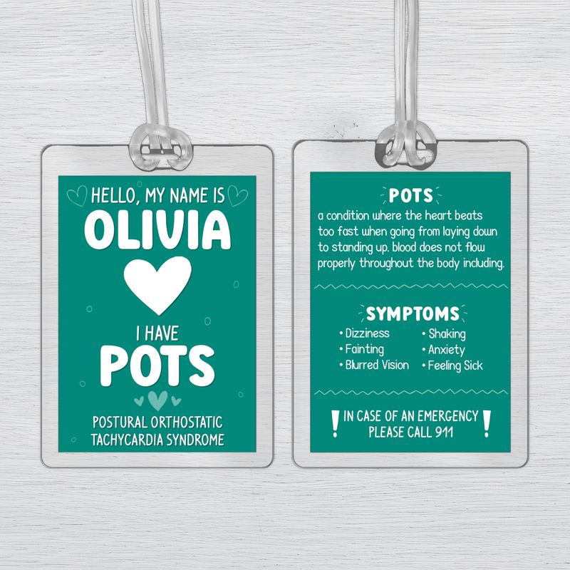 POTS Awareness Medical Alert ID Card POTS Awareness Medical Alert ID Card