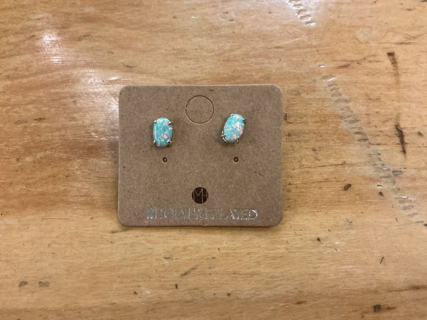 Silver Opal Stud - Earrings