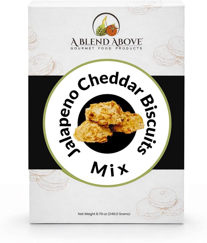 A Blend Above Jalapeno Cheddar Biscuits Mix, Easy to Make, Makes 10 Biscuits, Deliciously Spicy at Every Bite, Dinner Biscuits, Biscuits &amp; Gravy, Breakfast Biscuits