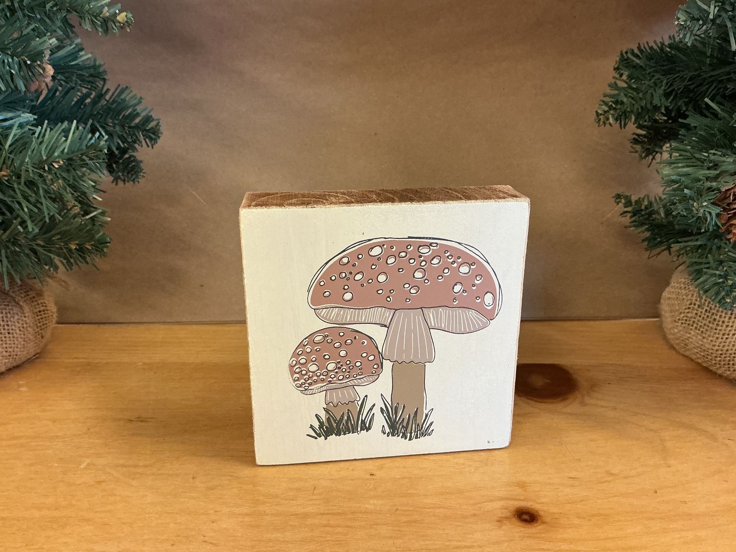 Amantia Mushroom - Wooden Box Sign