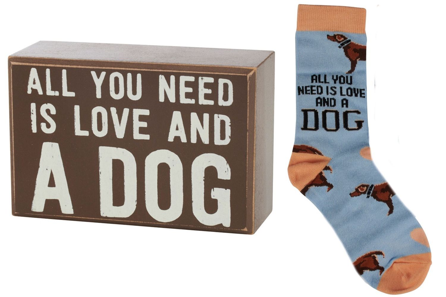 Box Sign And Sock Set - Dog