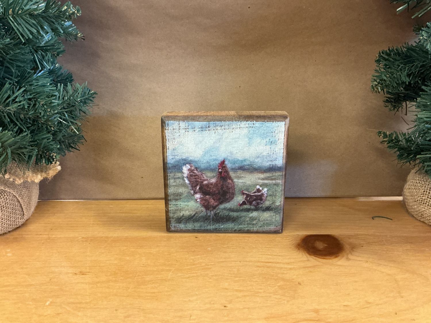 Chicken Wooden Block - Sign