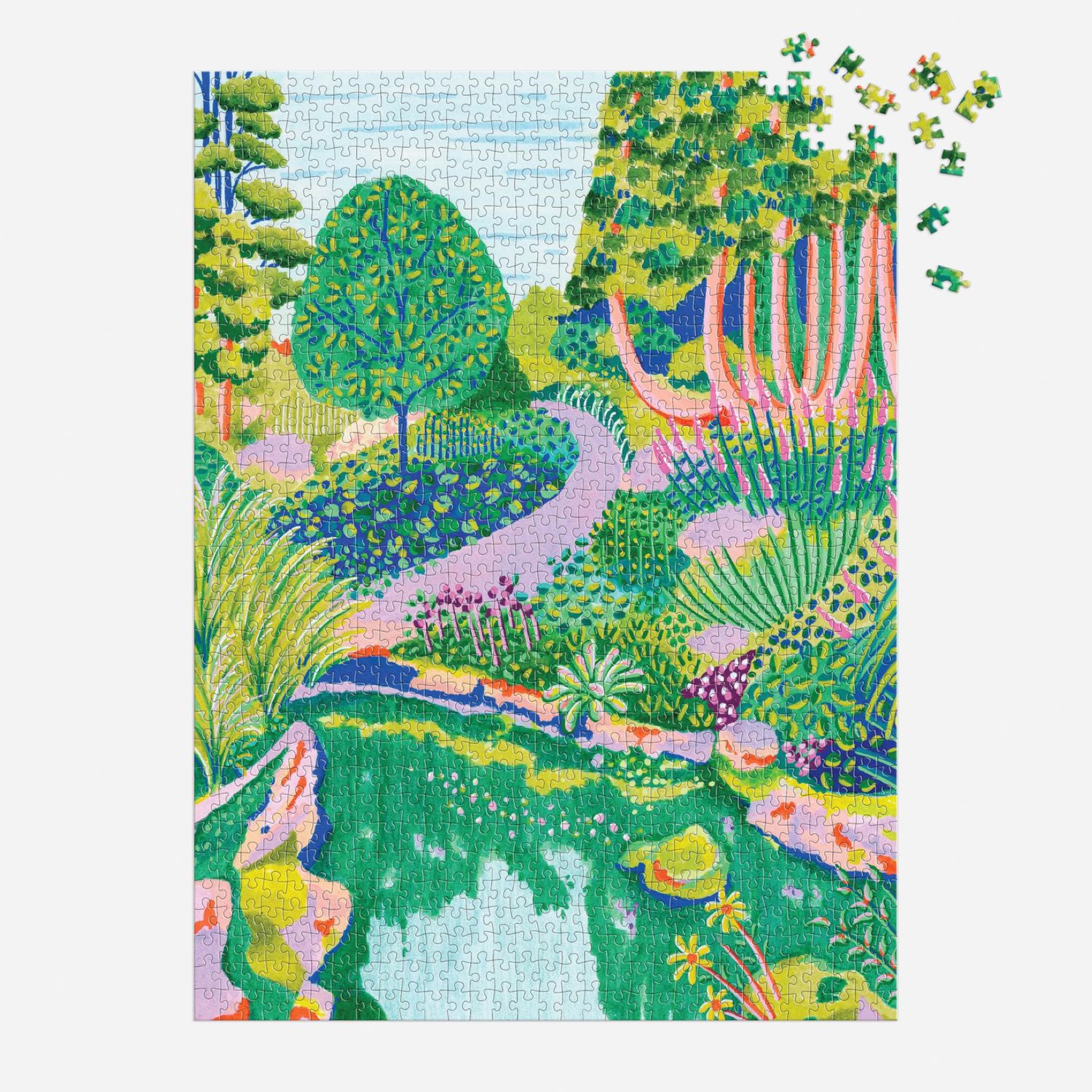 Galison High Grove – 1000 Piece Jigsaw Puzzle Featuring Beautiful Artwork of a Green Lush Landscape